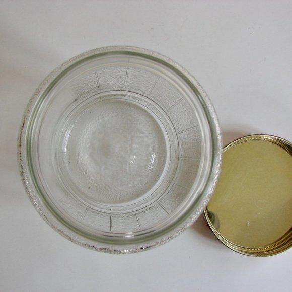 Vintage Glass Jar Nutty Club Peanut Butter Red and White Striped Lid ~ RARE - Picture 7 of 9